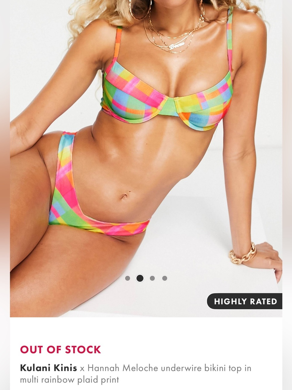 Kulani Kinis x Hannah Melcoche high leg bikini set - multi rainbow